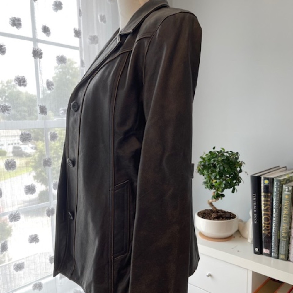 American Eagle Distressed Leather Jacket - image 3